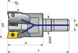 TECWERK Einschraubfräser D.32mm vernickelt mit Innenkühlung Z.5 APKT-10