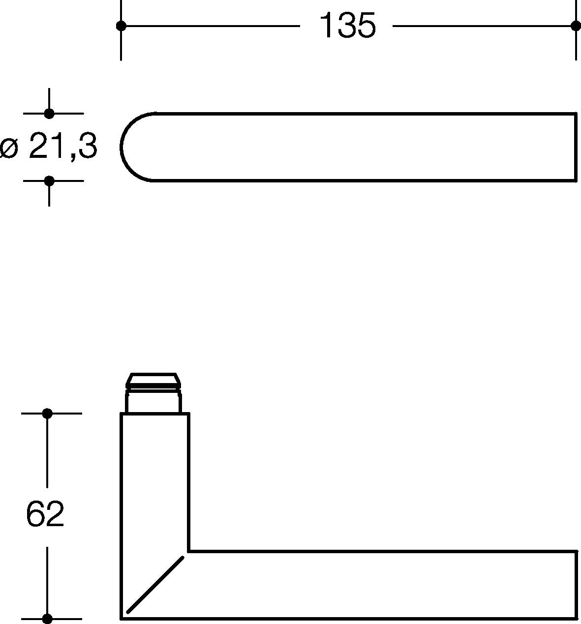 HEWI Feuerschutzgarnitur 162XAH13.237 Edelstahl PZ DIN L/R für Türstärke 38,1-48,0 mm