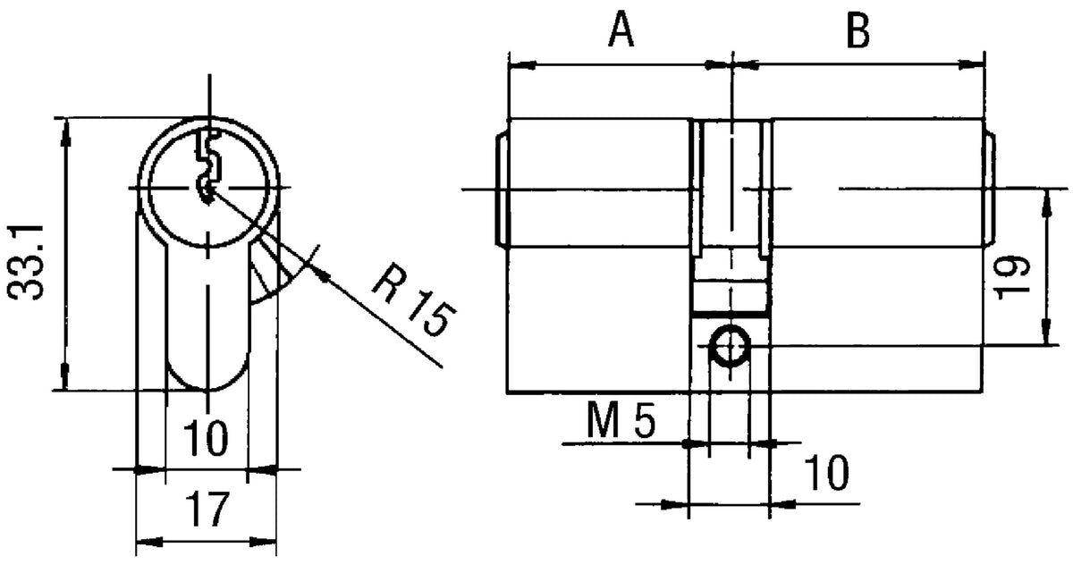 BKS Profildoppelzylinder PZ 8812 31/60 mm mit Not- und Gefahrenfunktion, vernickelt, 3 Schlüssel