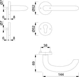 HOPPE Rosettengarnitur Marseille E1138Z U-Form Edelstahl PZ DIN L/R