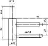 SIMONSWERK Rahmenteil V 3400 WF für 2-teilige Holzzargen – vernickelter Stahl, DIN links/rechts