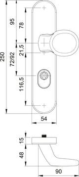 EDI Schutzgarnitur Logo 8745/0272 Edelstahl PZ 72 mm für Türstärke 35-45 mm