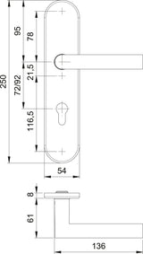 EDI Schutzgarnitur Logo 8745/0272 Edelstahl PZ 72 mm für Türstärke 35-45 mm