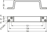 HERMETA Handgriff Aluminium silberfarbig eloxiert 110 mm – 2 Löcher, C2C-zertifiziert