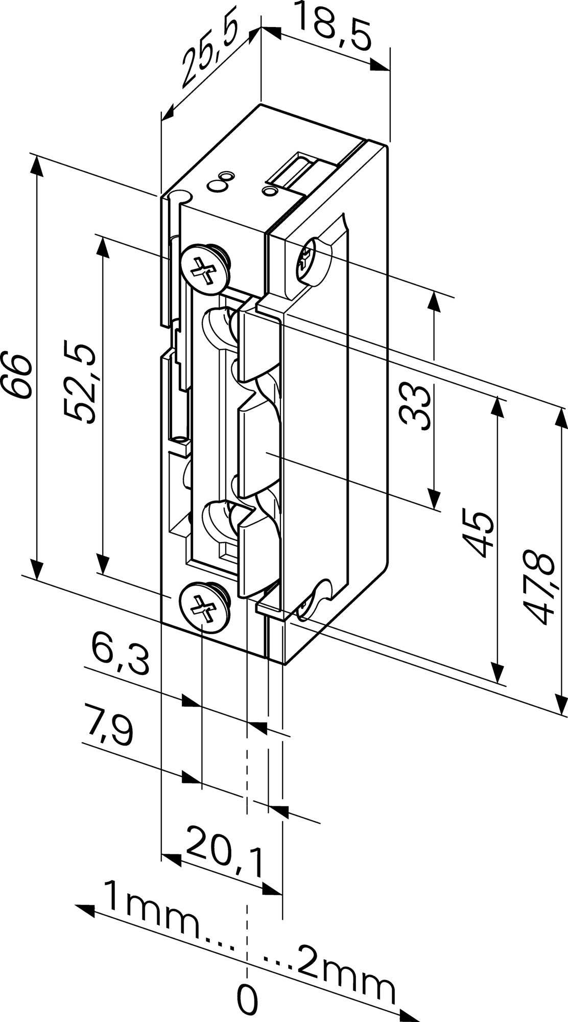 ASSA ABLOY Elektrotüröffner 118.53 ProFix 2 – 10-24 V AC/DC, DIN L/R, FaFix