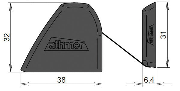 ATHMER Fingerschutzprofil NR-32 UniSafe 1925 mm silber eloxiert mit schwarzem Schutzrollo