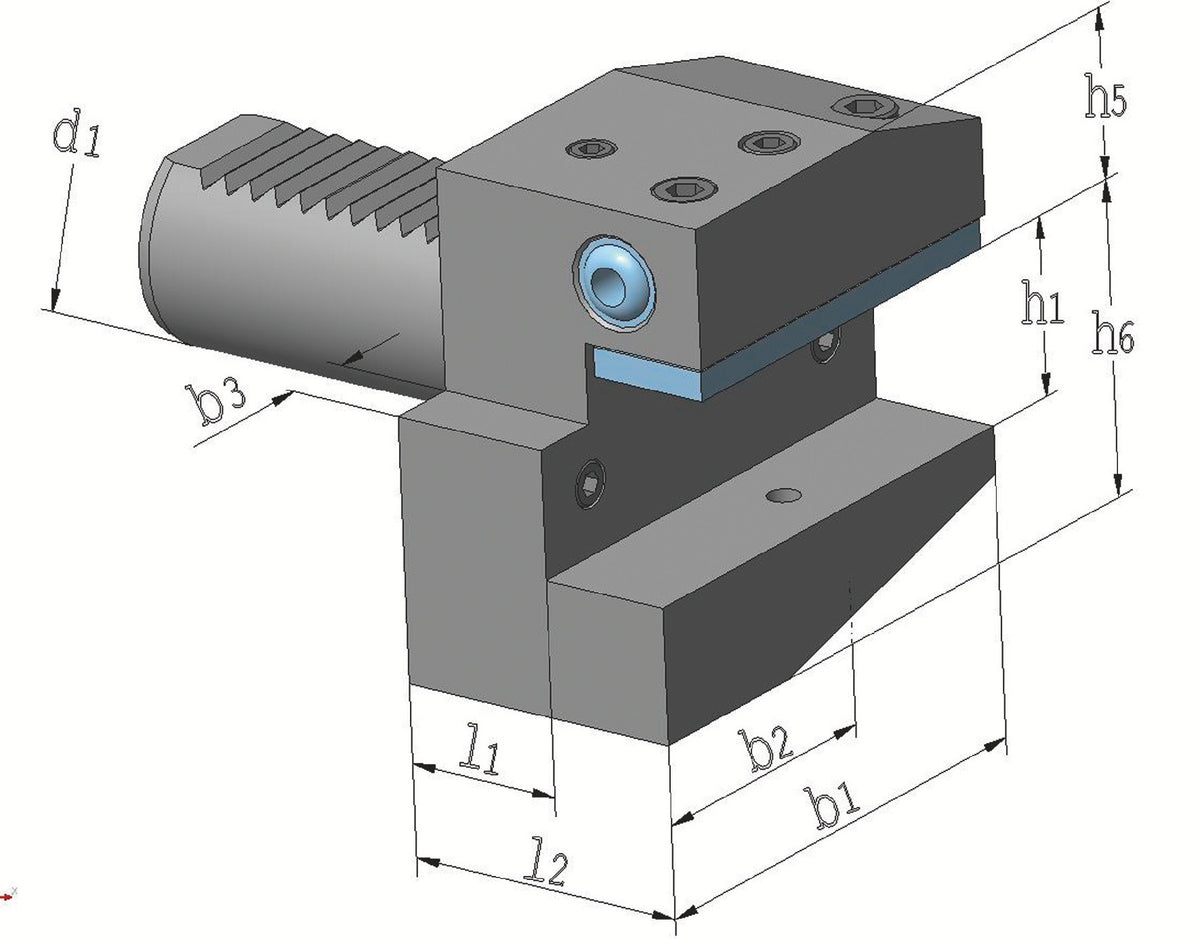 Radialwerkzeughalter B2 DIN 69880 VDI40 links PROMAT – Präzise Werkzeugaufnahme für CNC-Drehmaschinen