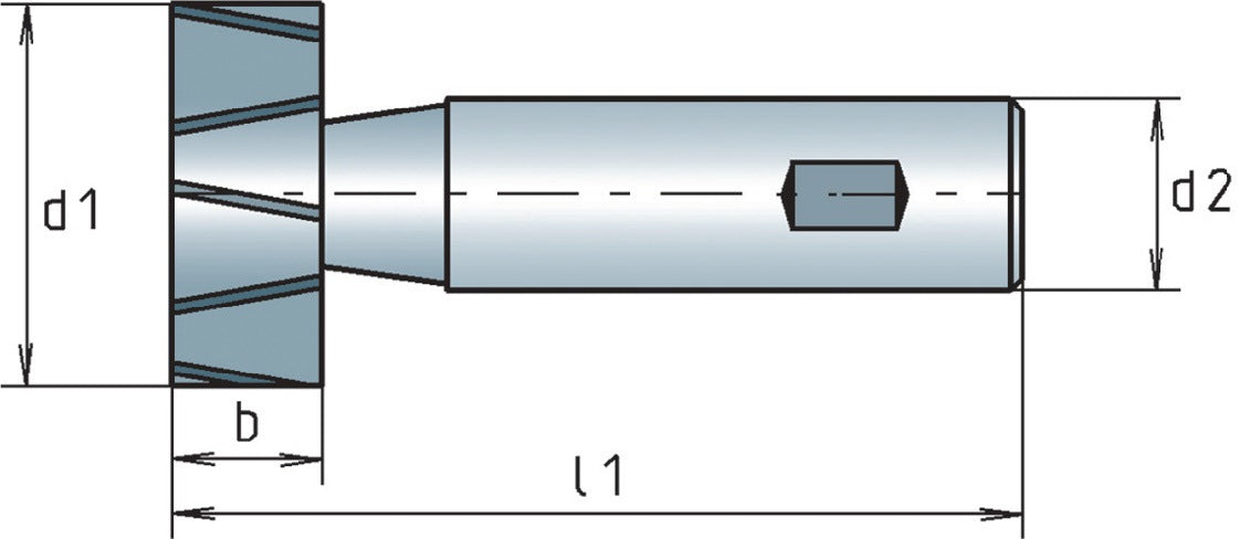 MAYKESTAG Schlitzfräser DIN 850 D Typ N HSS-Co Ø 32,5 mm Z 12 für Stahl und NE-Metalle