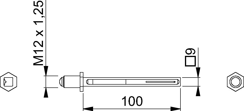 HOPPE Befestigungs-Set K/G Profilstift 3310 für Wechselschutzgarnituren 9x100 mm, Türstärke 67-72 mm