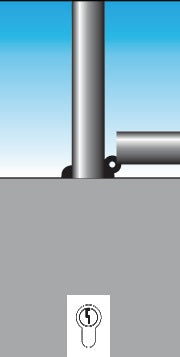 URBANUS Sperrpfosten Aluminium natur Ø 75 mm kippbar und abschließbar zum Aufdübeln