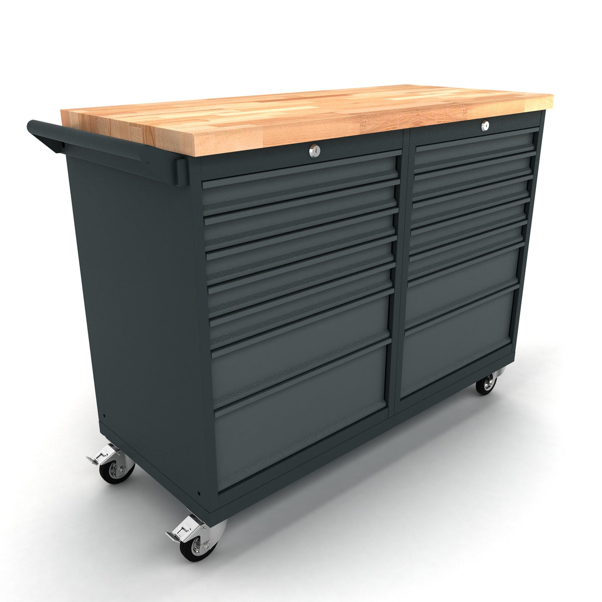 Bullram Profi Mobile Werkbank 2X 7 Schubladen, 124 cm Länge, 55tiefe – Modell – WBG124M07