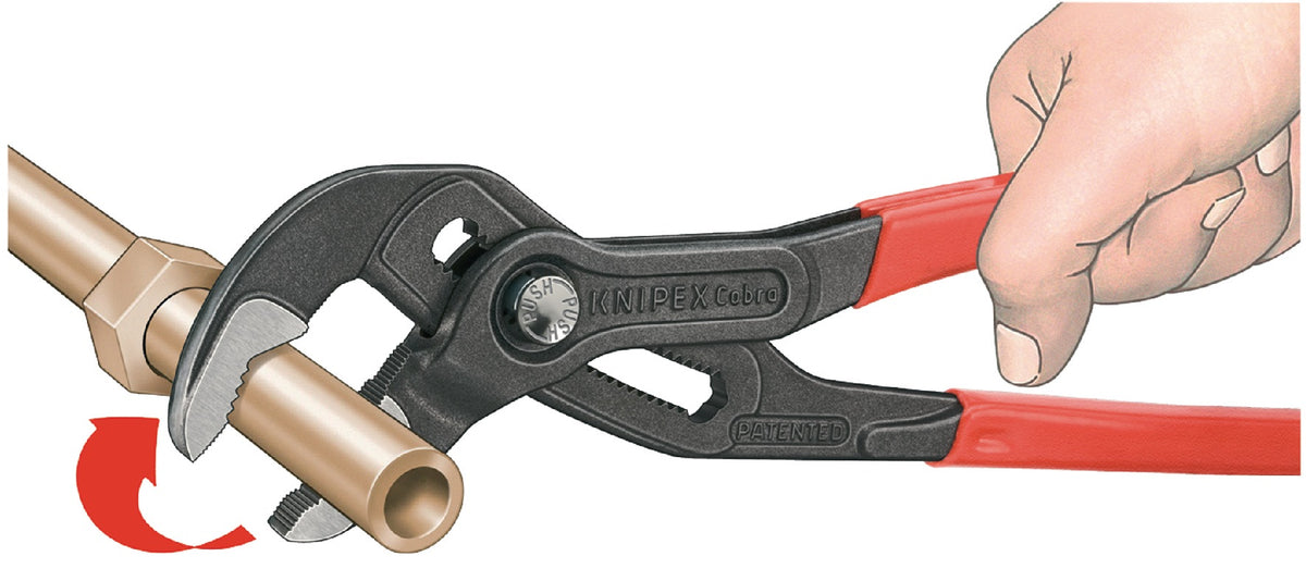 KNIPEX Cobra® Wasserpumpenzange 300 mm Quick Set – selbstklemmend, 30 Einstellpositionen, Spannweite 60 mm