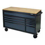 BUNKER Profi Werkbank mit Schubladen 56 Zoll, 155 cm - Grau - 56 Zoll, 155 cm - Werkbank mit Rollen - 10 Schubladen - D08227