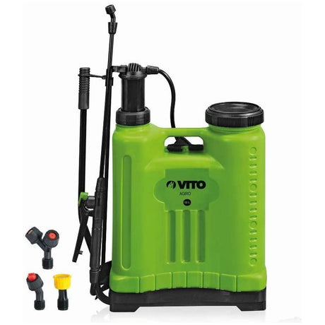 VITO Professional rückentragbarer 16L Drucksprüher mit 220 cm Länge (Schlauch und Lanze) zur Anwendung im Garten, Düngung ,Unkraut und Schädlingsbekämpfung, 16 Liter Tank, Tragegurt, geringes Gewicht - toprools.com TP Profishop GmbH